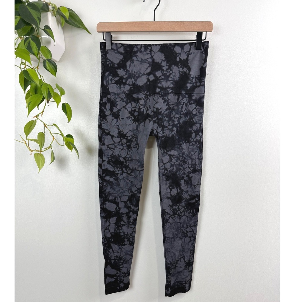 Bagatelle Collection Womens Gray Black Tie Dye High Waist Leggings M Athleisure